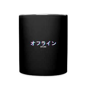 Offline Japanese I Aesthetic Vaporwave Glitch - Full Colour Mug - black - Front
