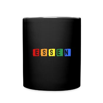 Essen Nordrhein Westfalen Stadt Skyline - Tasse einfarbig - Schwarz - Vorne