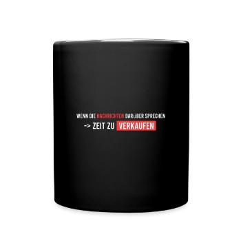 wenn die Nachrichten starten - Tasse einfarbig - Schwarz - Vorne