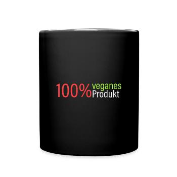 100% veganes Produkt - Tasse einfarbig - Schwarz - Vorne