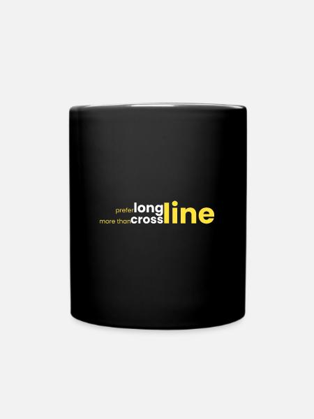 lieber Langleine als Querleine - Tasse einfarbig - Schwarz