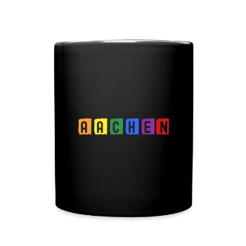 Aachen Stadt Skyline - Tasse einfarbig - Schwarz - Vorne