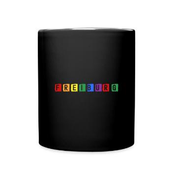 Freiburg Bayern Skyline - Tasse einfarbig - Schwarz - Vorne