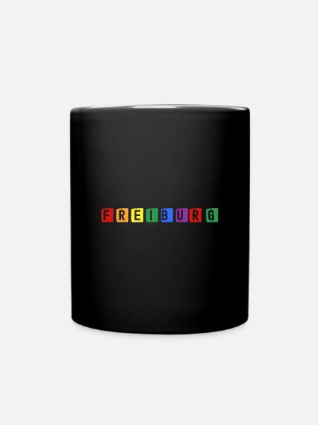 Freiburg Bayern Skyline - Tasse einfarbig - Schwarz