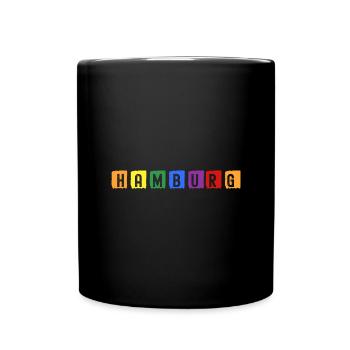 Hamburg Skyline Stadt Für Hamburger - Tasse einfarbig - Schwarz - Vorne