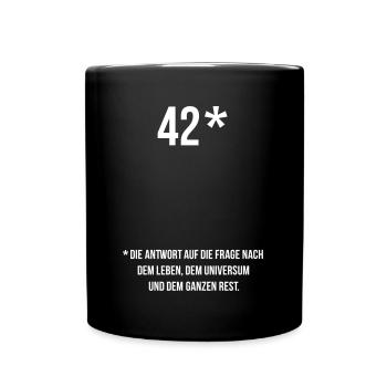 42* - Tasse einfarbig - Schwarz - Vorne