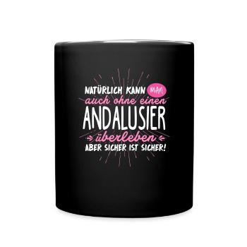 Niemals ohne ANDALUSIER - Tasse einfarbig - Schwarz - Vorne