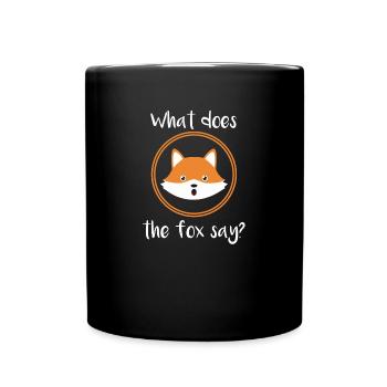 What does the fox say cute gift comic idea - Full Colour Mug - black - Front