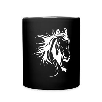 Amoureux des chevaux Tête de cheval Chevaux - Mug uni - noir - Devant