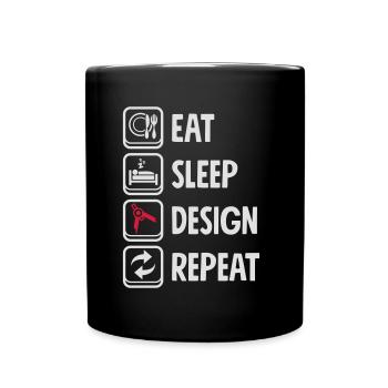 Eat Sleep Design Repeat - Architect - Full Colour Mug - black - Front