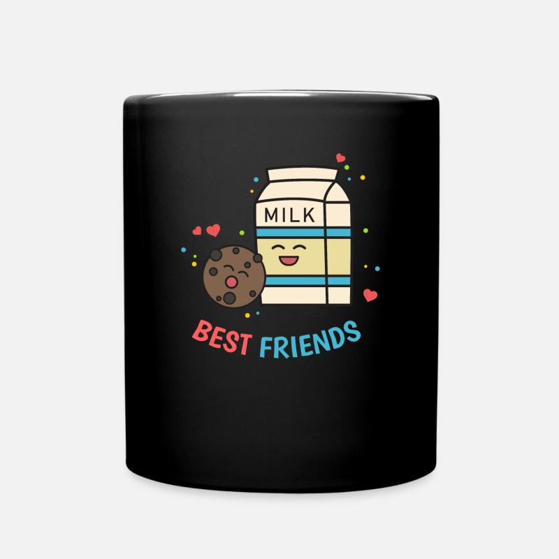Milch Kekse Geschenk Freunde Schokolade süß comic - Tasse einfarbig - Schwarz
