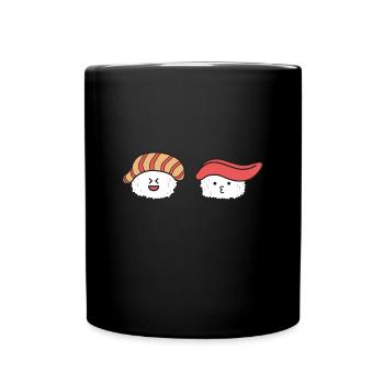Sushi Maki Geschenk lustig japanisch essen Nigiri - Tasse einfarbig - Schwarz - Vorne