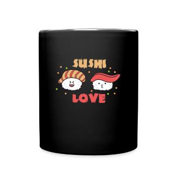 Sushi Maki Geschenk lustig japanisch essen Nigiri - Tasse einfarbig - Schwarz - Vorne