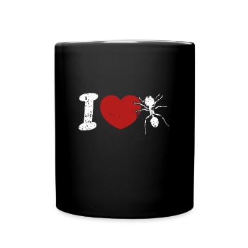 Ant heart ants gift nature love insects - Full Colour Mug - black - Front