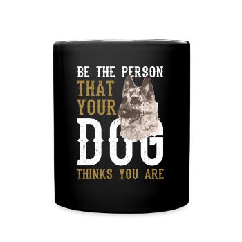Schäferhund - Tasse einfarbig - Schwarz - Vorne