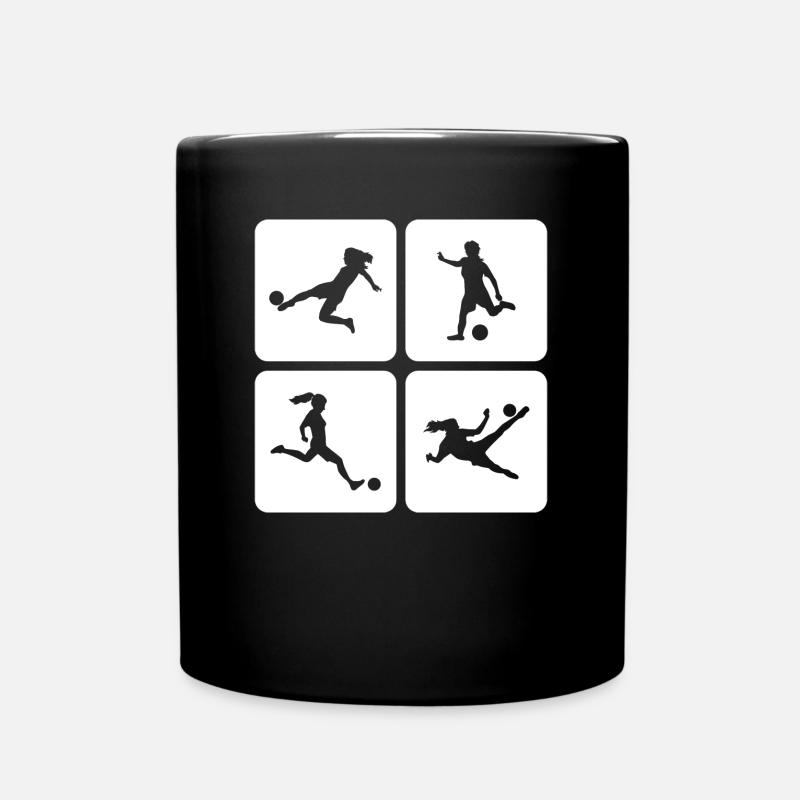 Frauenfußball - Tasse einfarbig - Schwarz