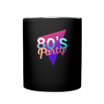 80s party gift neon retro vintage cult - Full Colour Mug - black - Front