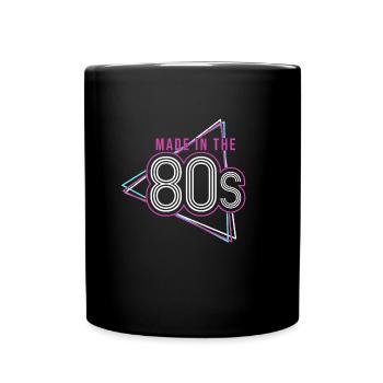 80er Jahre 80's retro vintage Geschenk Generation - Tasse einfarbig - Schwarz - Vorne