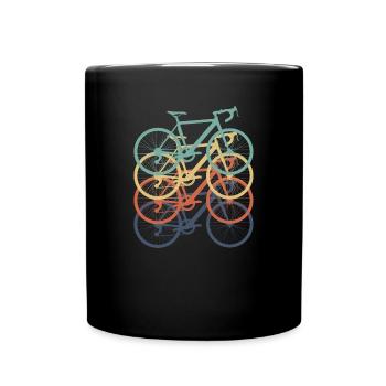 Fahrrad fahren retro vintage Geschenk Rennrad Rad - Tasse einfarbig - Schwarz - Vorne