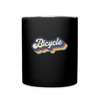 Bicycle retro gift vintage text cycling sport - Full Colour Mug - black - Front