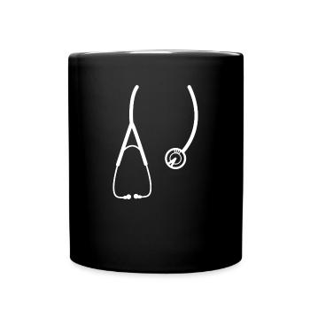 Arzt Stethoskop Geschenk Doktor Dr Medizin Ärzte - Tasse einfarbig - Schwarz - Vorne