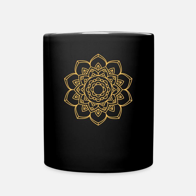 Mandala - Tasse einfarbig - Schwarz