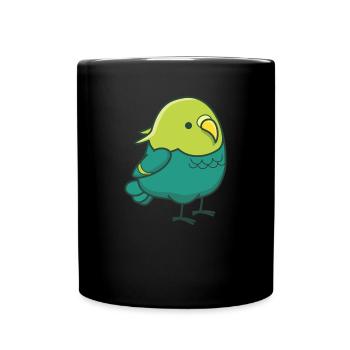 Vogel Vögel kawaii niedlich Geschenk Papagei Tier - Tasse einfarbig - Schwarz - Vorne
