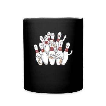 Bowling pins bowling cone gift bowling track - Full Colour Mug - black - Front