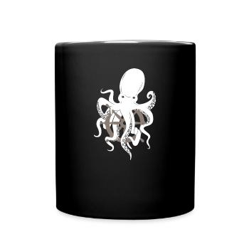 Octopus octopus steering wheel gift nautical sea - Full Colour Mug - black - Front