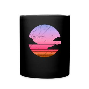 Sunset evening clouds gift sun summer - Full Colour Mug - black - Front