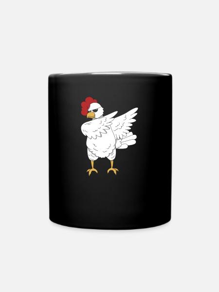 Huhn Hahn dabbing Tanz Geschenk Tier Bauernhof - Tasse einfarbig - Schwarz
