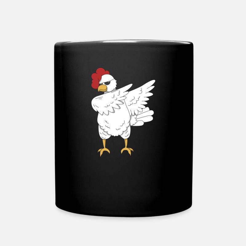 Huhn Hahn dabbing Tanz Geschenk Tier Bauernhof - Tasse einfarbig - Schwarz
