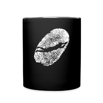 Fingerabdruck Schwimmer schwimmen Geschenk Wasser - Tasse einfarbig - Schwarz - Vorne