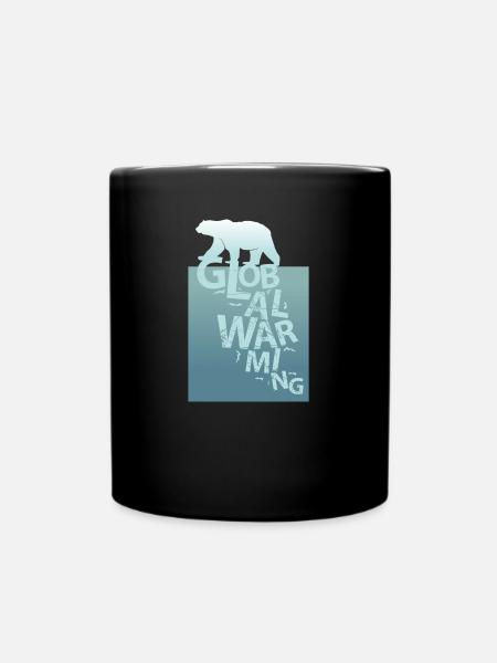 Klimaschutz Polarbär Eisbär Erwärmung global Natur - Tasse einfarbig - Schwarz