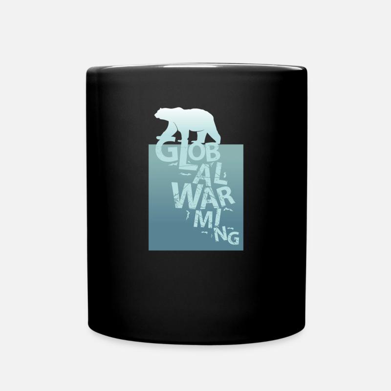 Klimaschutz Polarbär Eisbär Erwärmung global Natur - Tasse einfarbig - Schwarz