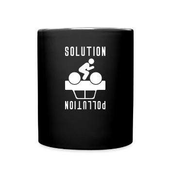 Klimaschutz Klimawandel Geschenk Fahrrad Umwelt - Tasse einfarbig - Schwarz - Vorne