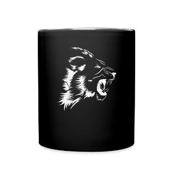 Lion tête de lion prédateur cadeau chat sauvage Afrique - Mug uni - noir - Devant