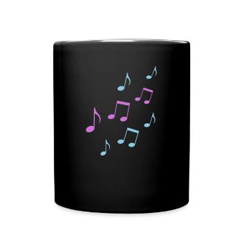 Musik Noten musikalisch Geschenk Musiker Symbol - Tasse einfarbig - Schwarz - Vorne