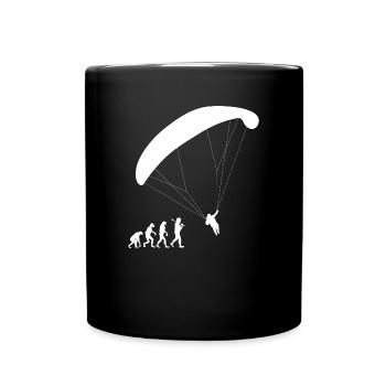 Paragliding Evolution Gleitschirm Geschenk fliegen - Tasse einfarbig - Schwarz - Vorne
