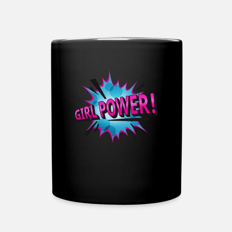 Citation - cadeau de dessin animé de fille comique Power Pop Art - Mug uni - noir