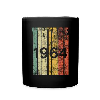 Vintage 1964 Retro Birth Year Birthday Gift Idea - Full Colour Mug - black - Front