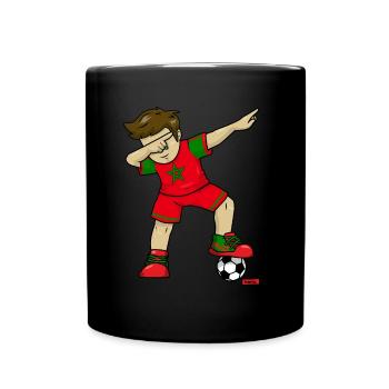 Fussball Dab Dabbing Marokko HARIZ Fussball Dab Da - Tasse einfarbig - Schwarz - Vorne