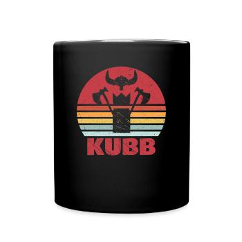 Kubb vintage retro Wikingerschach Geschenk Team - Tasse einfarbig - Schwarz - Vorne