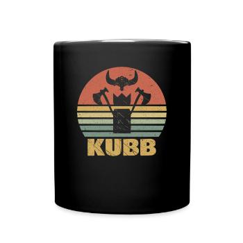 Kubb Retro vintage Wikingerschach - Tasse einfarbig - Schwarz - Vorne