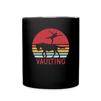 Cheval de cheval d'équitation rétro Volti - Mug uni - noir - Devant
