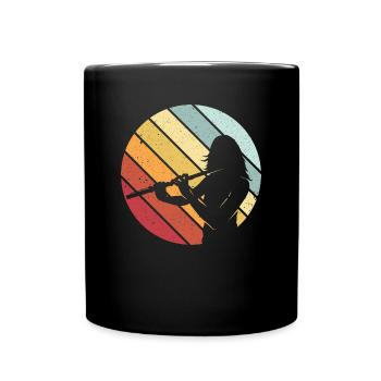 Flute instrument flutist gift retro orchestra - Full Colour Mug - black - Front