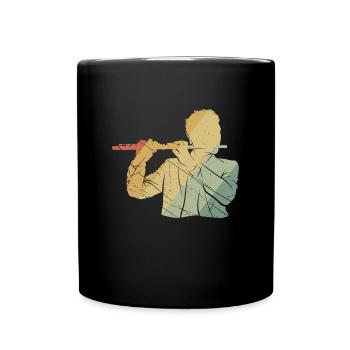 Flute retro - Full Colour Mug - black - Front
