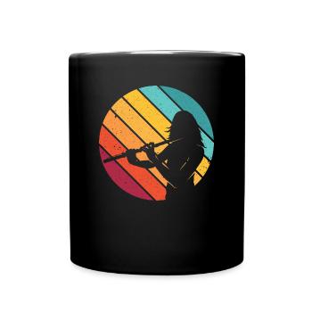 Flute instrument flutist gift retro orchestra - Full Colour Mug - black - Front