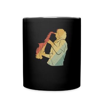 Saxophone rétro - Mug uni - noir - Devant