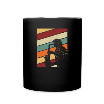 Saxophone rétro - Mug uni - noir - Devant